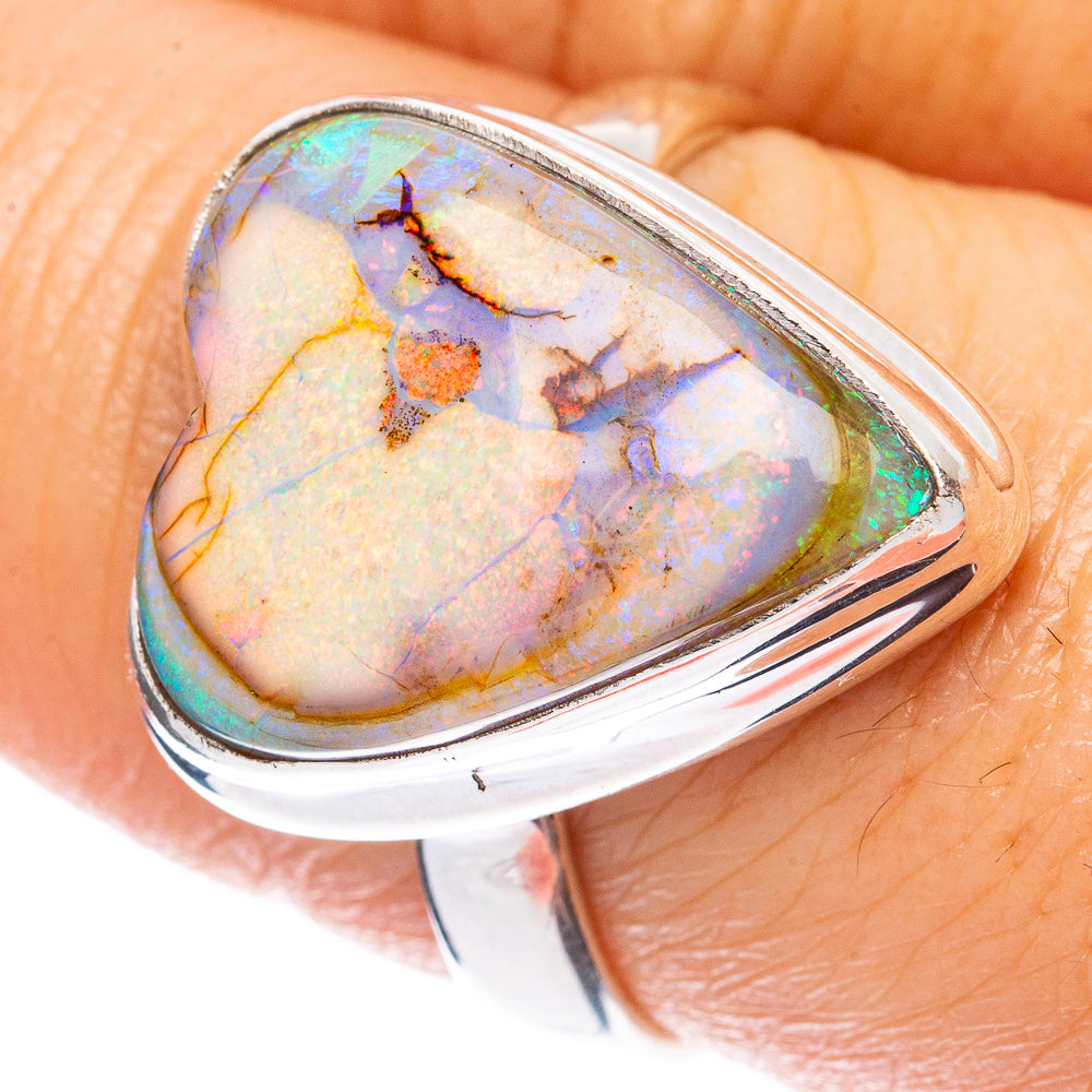 Rare Sterling Opal Heart Ring Size 8.25 (925 Sterling Silver) R3287