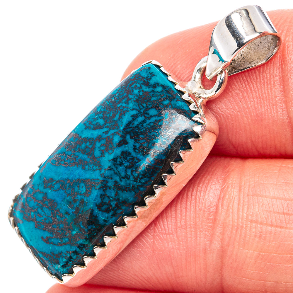 Shattuckite Pendant 1 3/8" (.925 Sterling Silver)