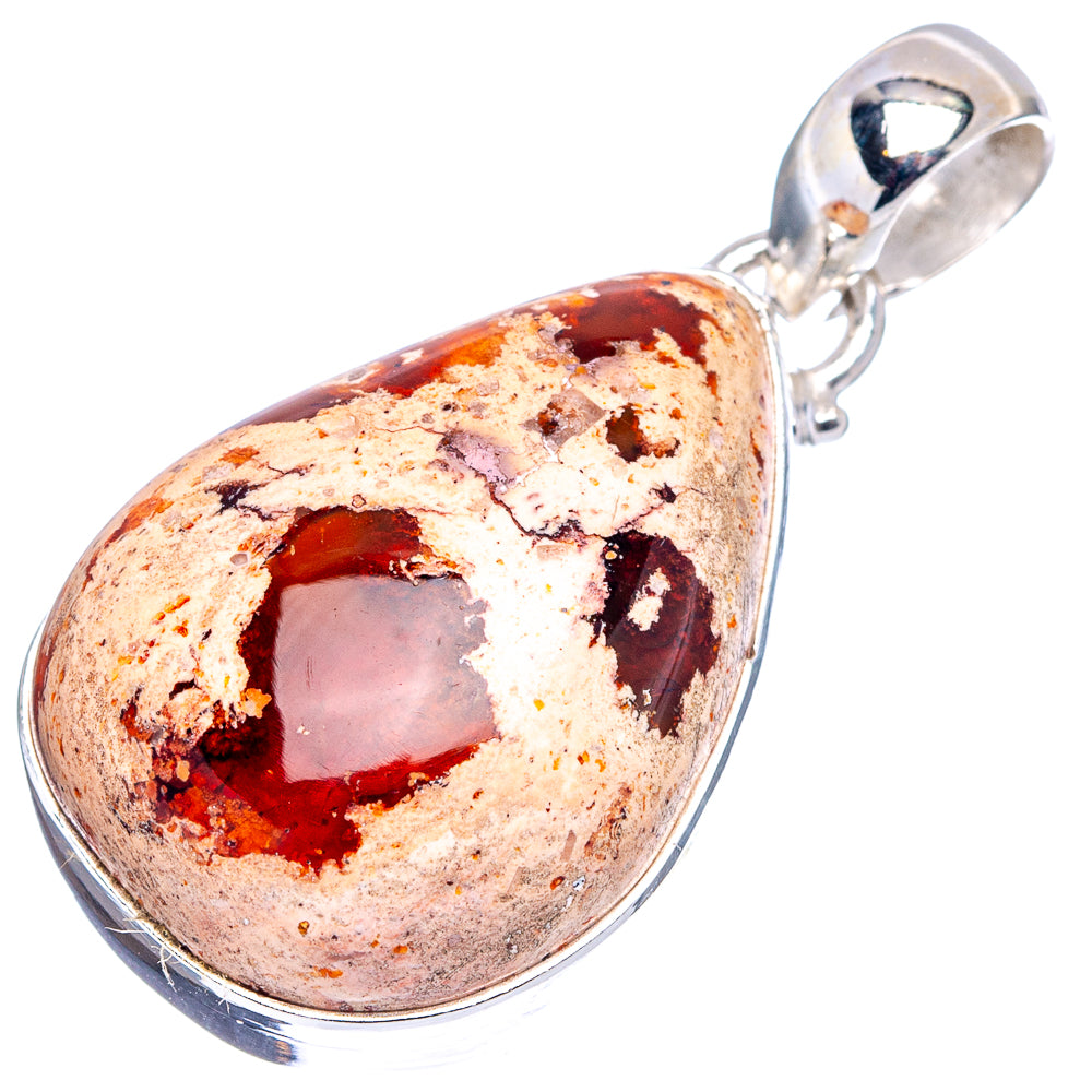 Mexican Fire Opal Pendant 1 1/2" (.925 Sterling Silver)