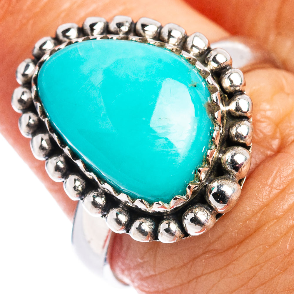 Rare Kingman Turquoise Ring Size 7.75 (.925 Sterling Silver)