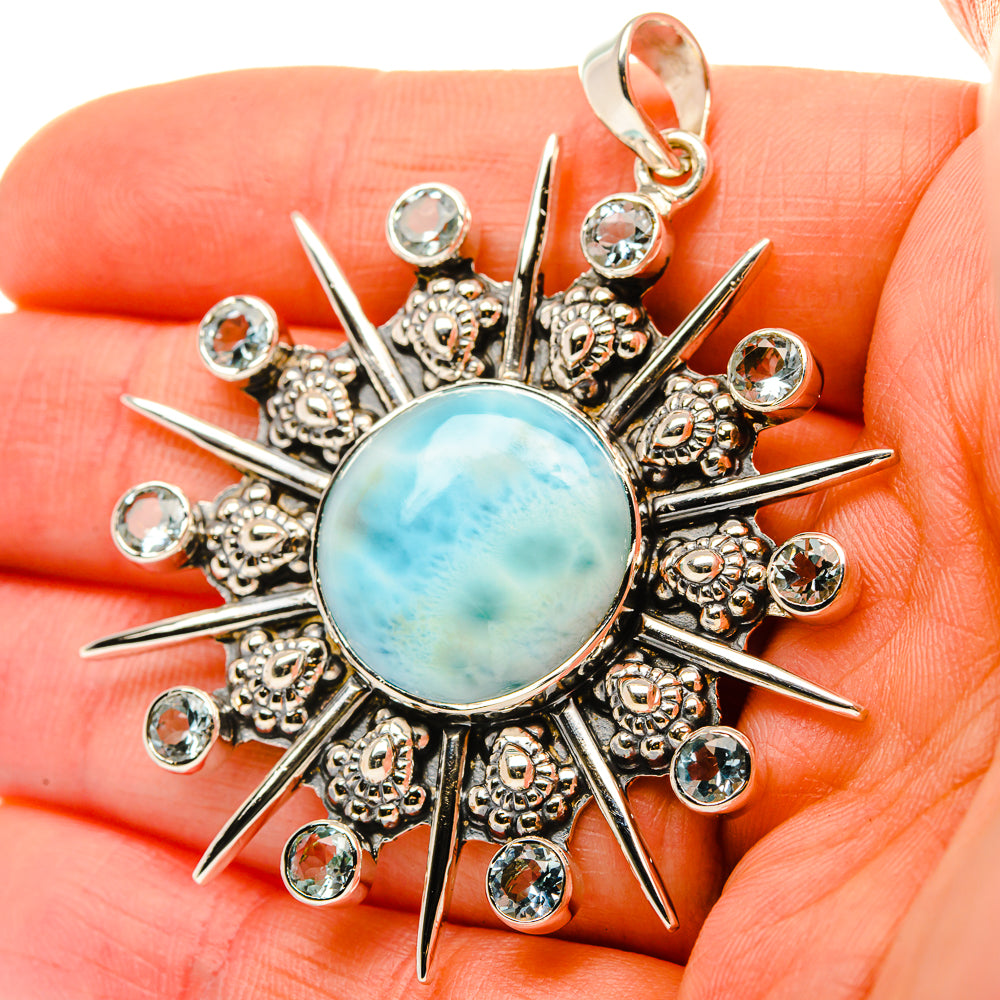 Signature Larimar Pendant 2 1/8" (925 Sterling Silver) PD37849