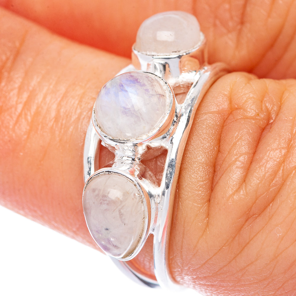 Rainbow Moonstone Dainty Ring Size 6 (925 Sterling Silver) R145819