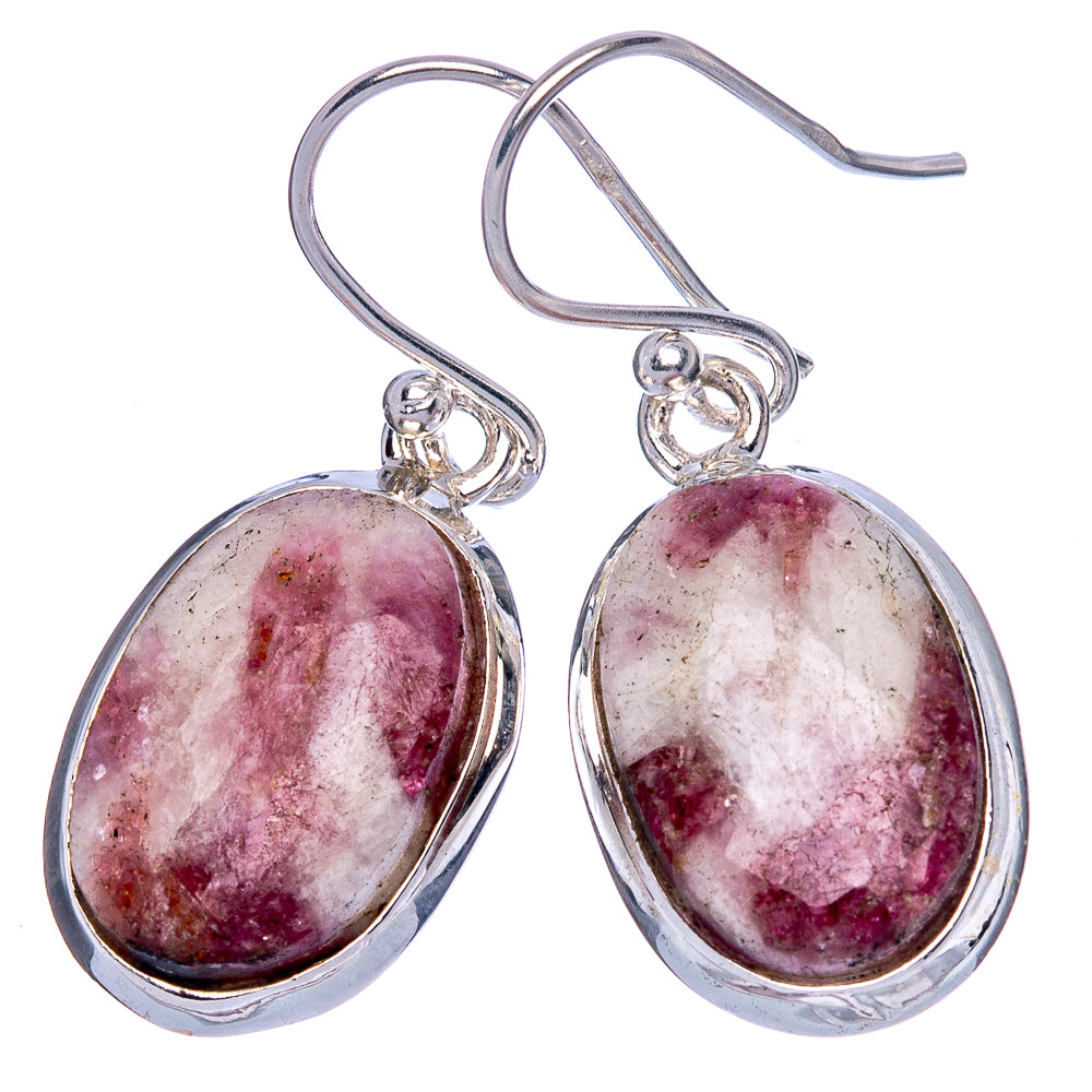 Pink Tourmaline Earrings 1 1/4" (925 Sterling Silver) E1109