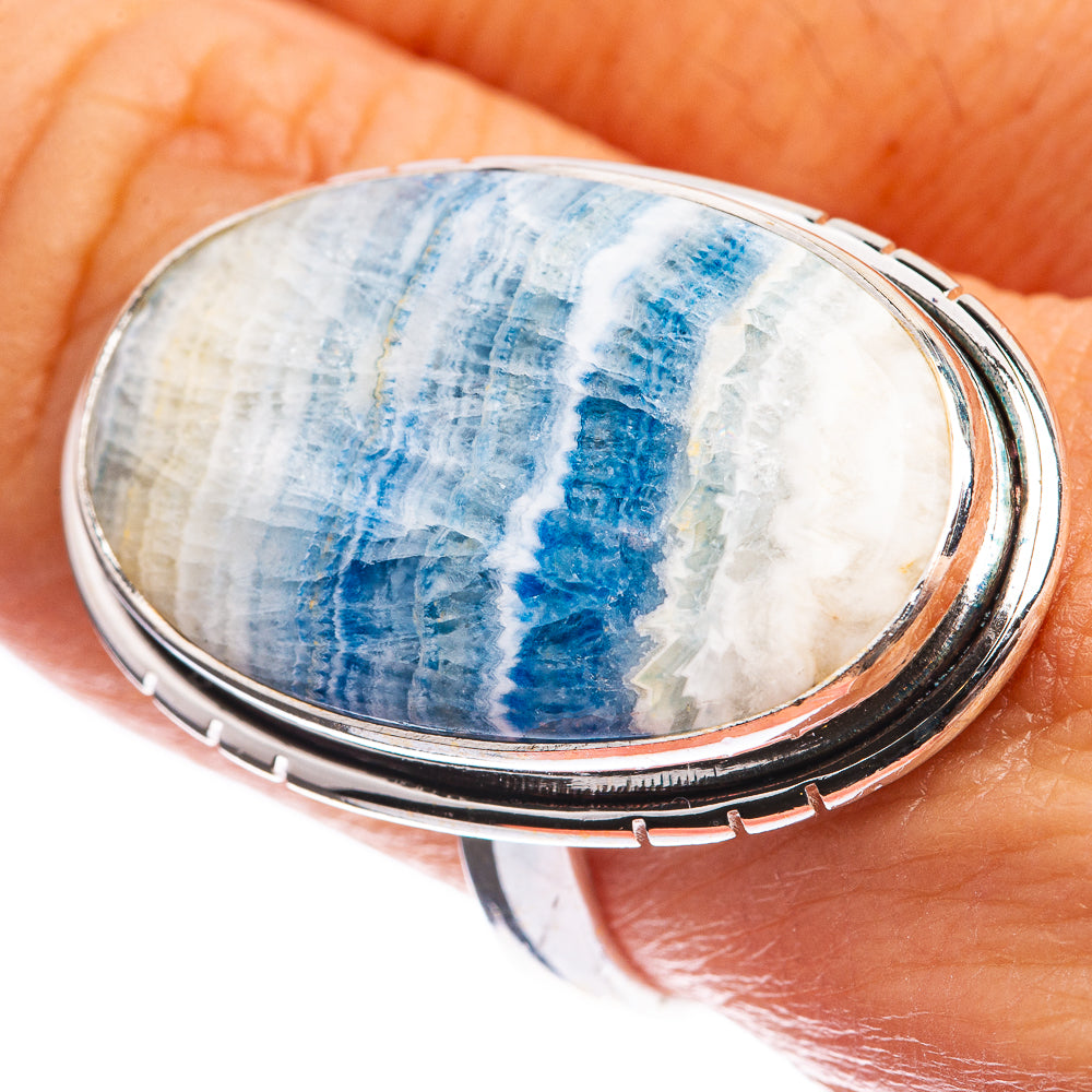 Blue Scheelite Ring Size 9.25 (925 Sterling Silver) R142957