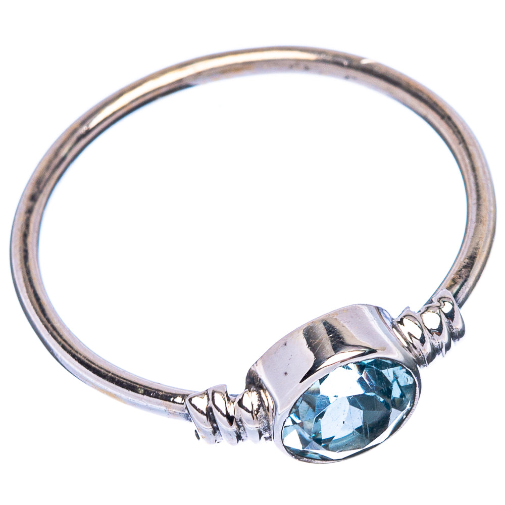 Blue Topaz Dainty Ring Size 7.25 (925 Sterling Silver) R146939