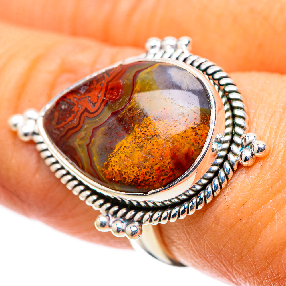 Crazy Lace Agate Ring Size 7.25 (925 Sterling Silver) RING138826