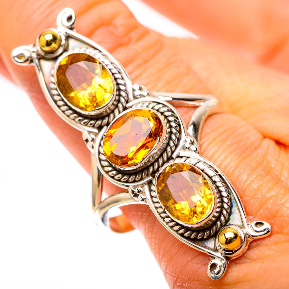 Large Faceted Citrine 925 Sterling Silver Ring Size 10.75 (925 Sterling Silver) RING139669