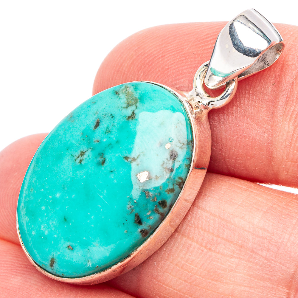 Persian Turquoise Pendant 1 3/8" (925 Sterling Silver) P44389