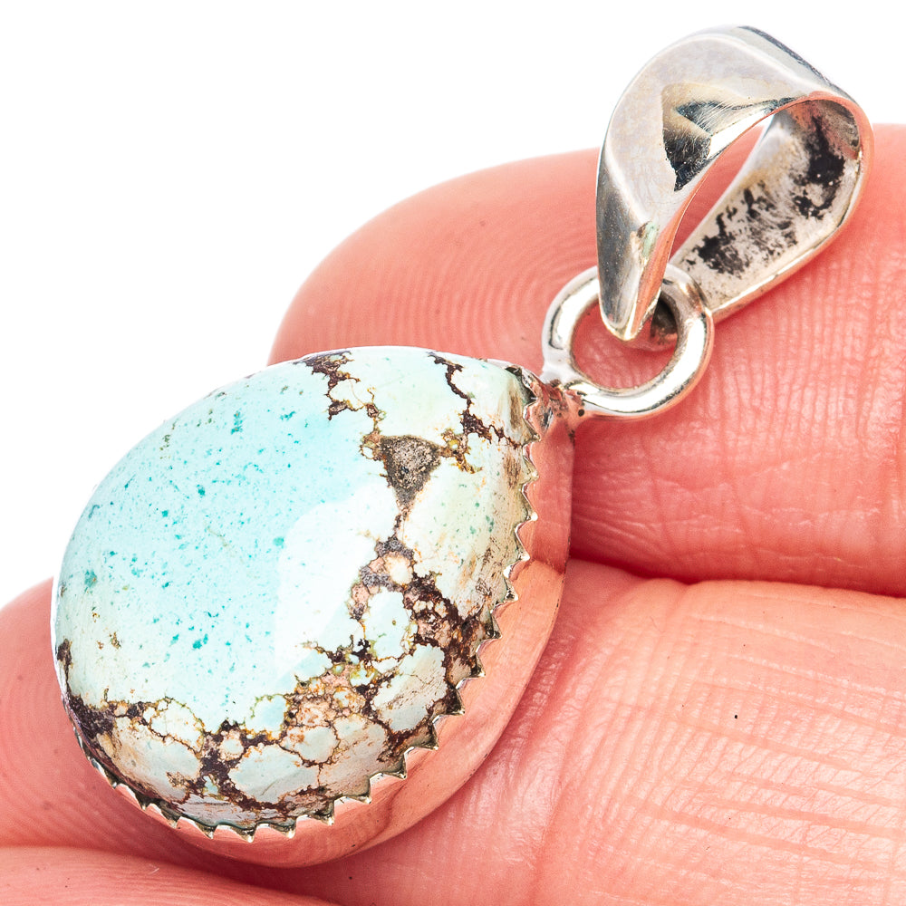 Rare Golden Hills Turquoise 925 Sterling Silver Pendant 1 1/4" (925 Sterling Silver) P41937