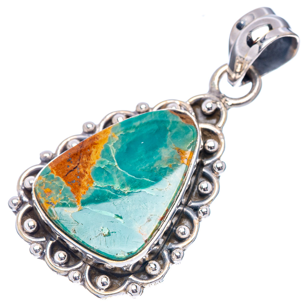 Royston Turquoise Pendant 1 3/8" (.925 Sterling Silver)