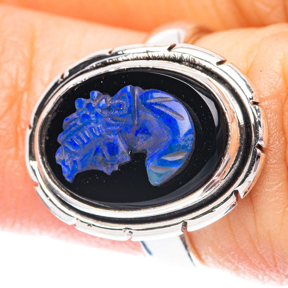 Lady Face Opal Cameo Ring Size 5 (925 Sterling Silver) R4031