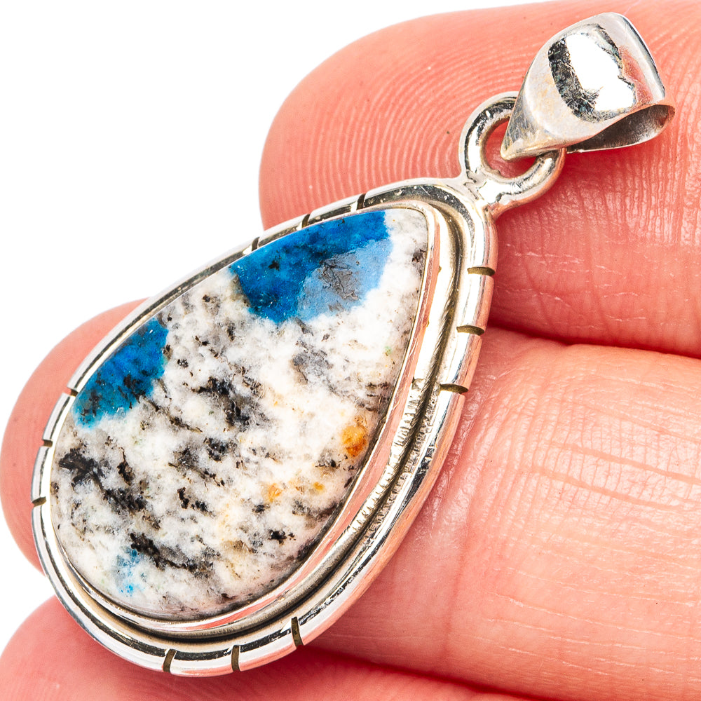 K2 Blue Azurite Pendant 1 3/8" (925 Sterling Silver) P43430