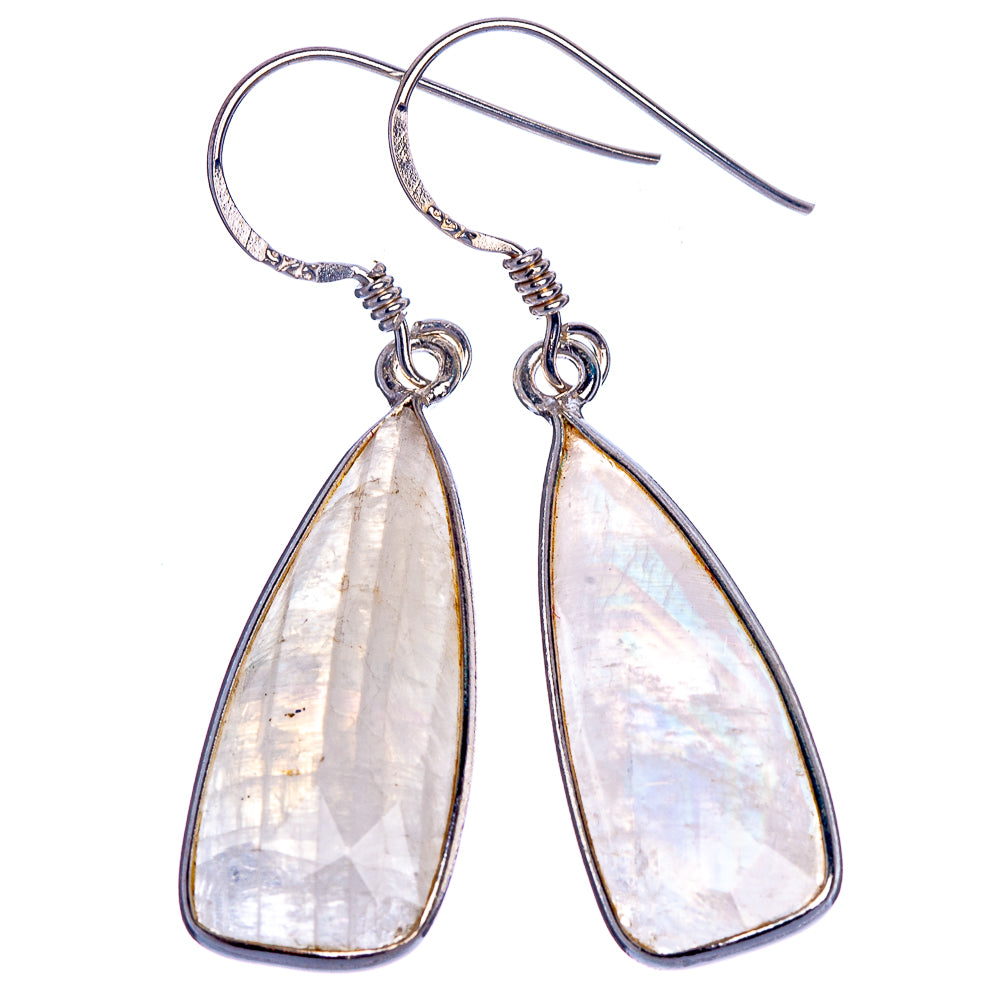 Rainbow Moonstone Earrings 1 1/2" (925 Sterling Silver) E1013