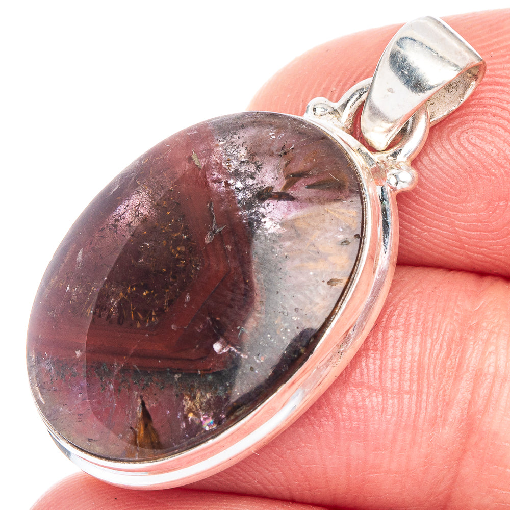 Rare Cacoxenite Amethyst Pendant 1 3/8" (925 Sterling Silver) P40629