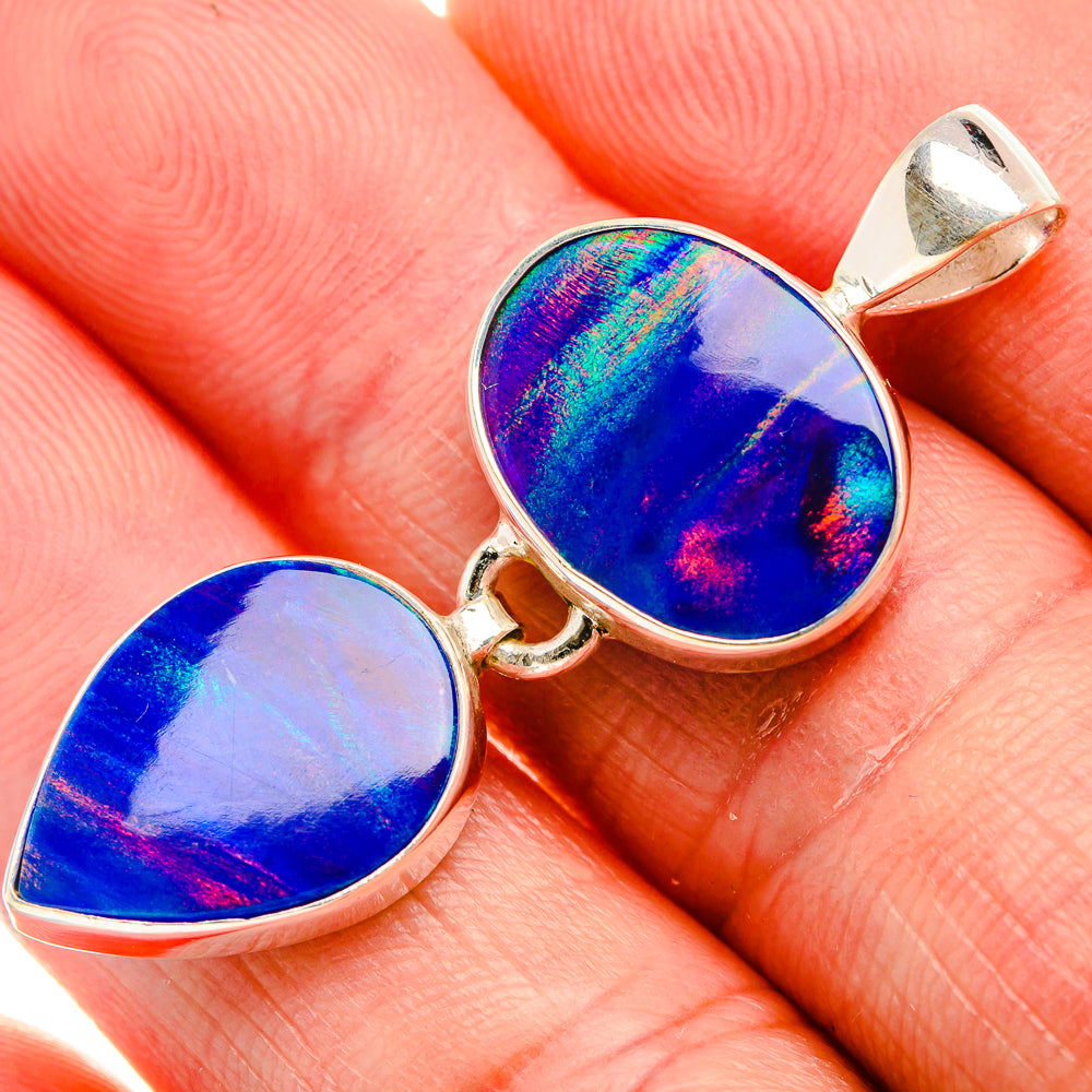 Aura Opal 925 Sterling Silver Pendant 1 3/4" (925 Sterling Silver) PD38394