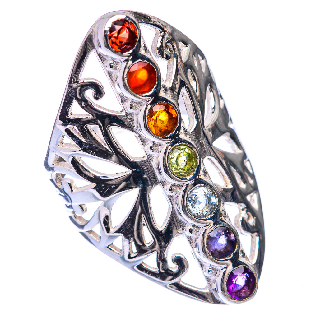 Rainbow Chakra Ring Size 6 (925 Sterling Silver) R141334