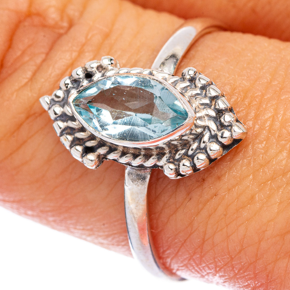 Blue Topaz Dainty Ring Size 9.75 (925 Sterling Silver) R145812