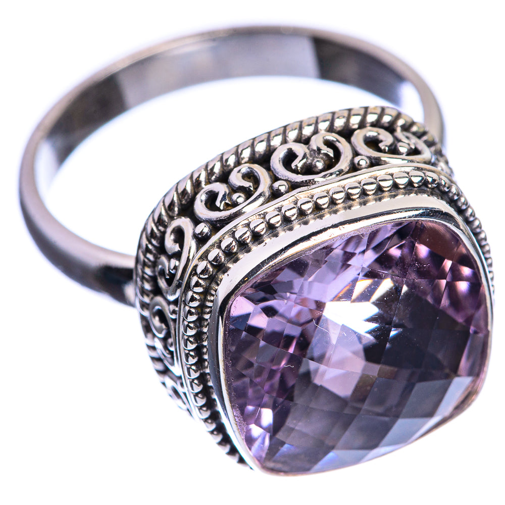 Faceted Pink Amethyst 925 Sterling Silver Ring Size 9.75