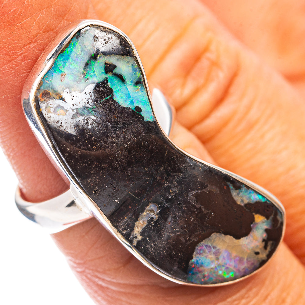 Premium Rare Boulder Opal Ring Size 6 (.925 Sterling Silver)