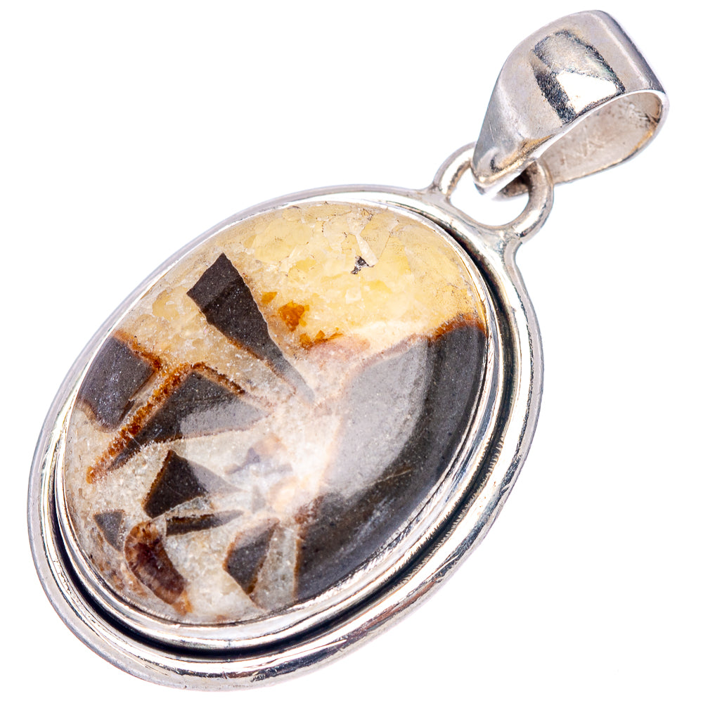 Septarian Nodule Pendant 1 3/8" (.925 Sterling Silver)