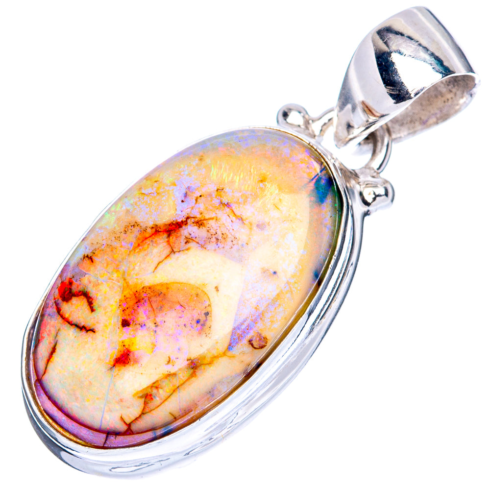 Rare Sterling Opal Pendant 1 1/4" (925 Sterling Silver) P41725