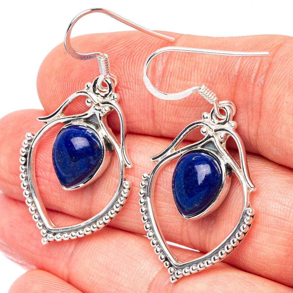 Premium Lapis Lazuli Earrings 1 5/8" (925 Sterling Silver) E2708