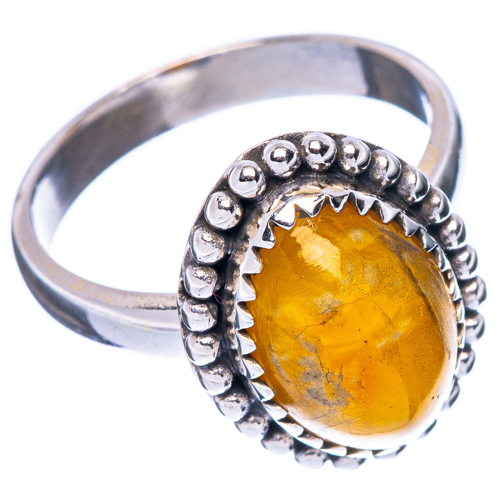 Amber Ring Size 8 (925 Sterling Silver) R2274