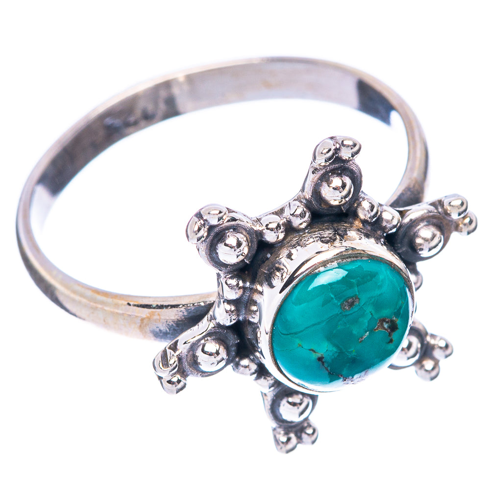 Tibetan Turquoise Flower 925 Sterling Silver Ring Size 7.25 (925 Sterling Silver) R5486