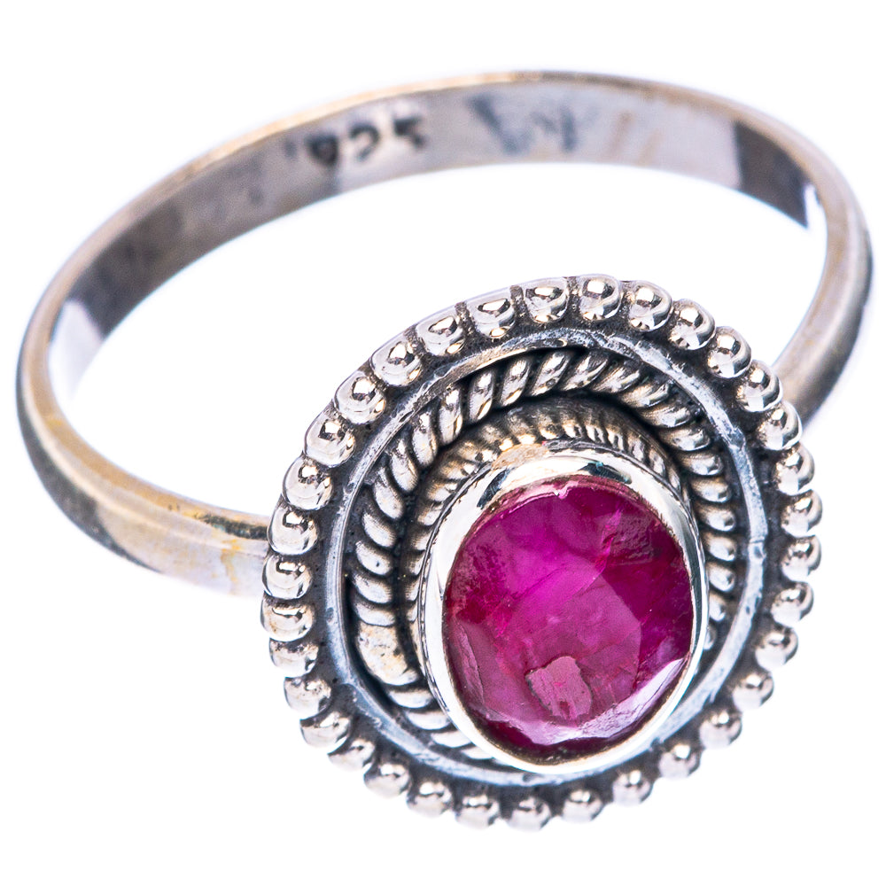 Red Sillimanite Dainty Ring Size 7.5 (925 Sterling Silver) R5974