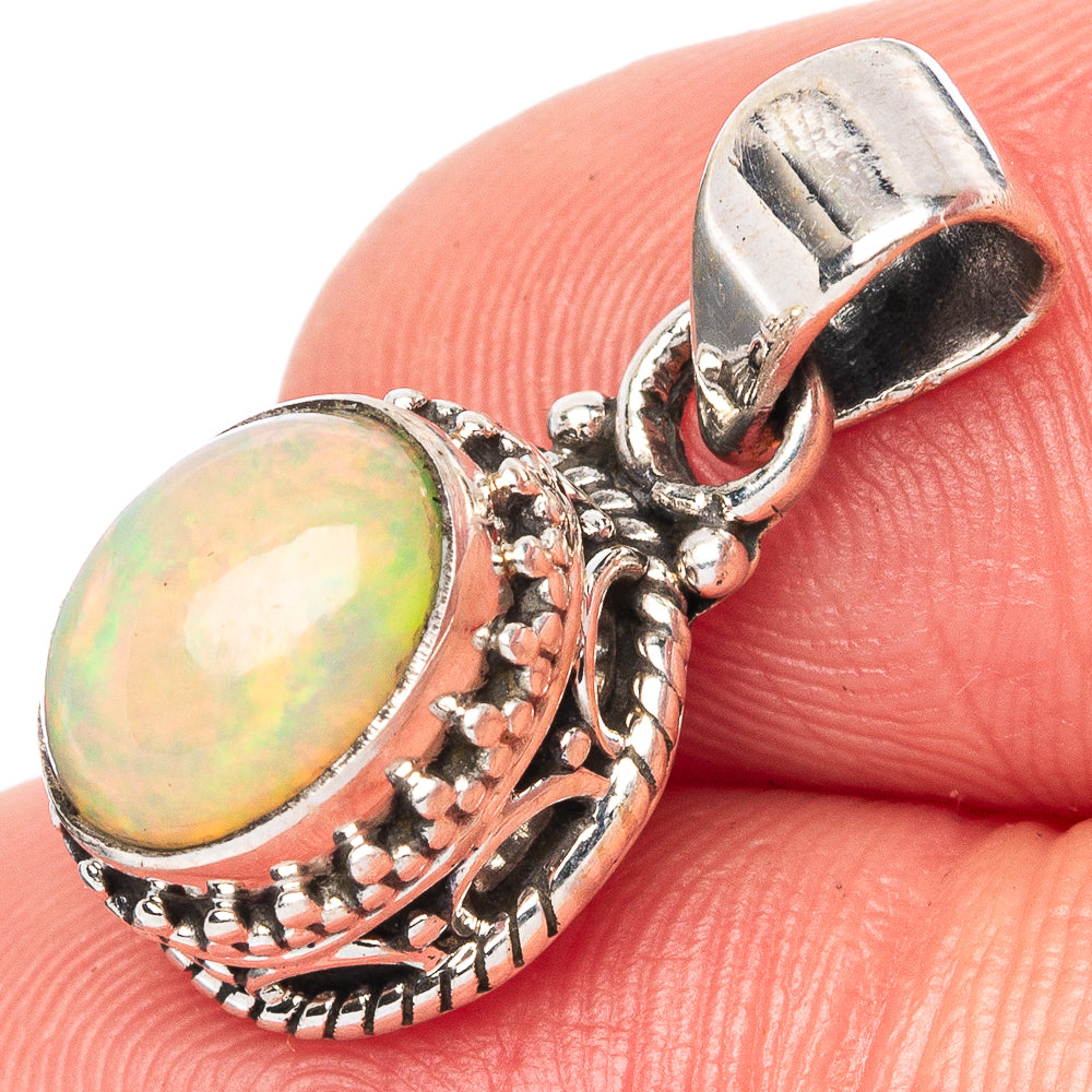Rare Ethiopian Opal Pendant 7/8" (925 Sterling Silver) P42881