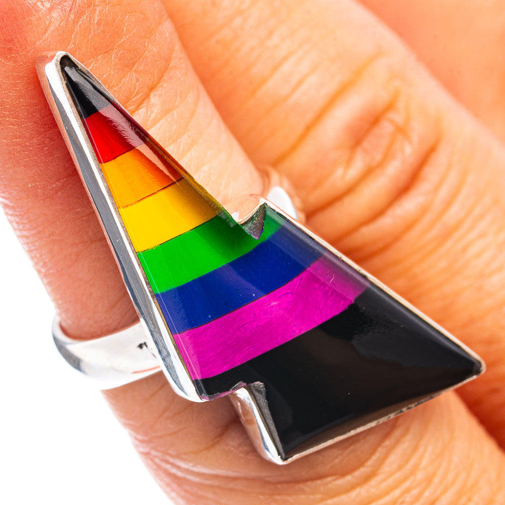 Premium Rainbow Bolt Ring Size 6 (.925 Sterling Silver)