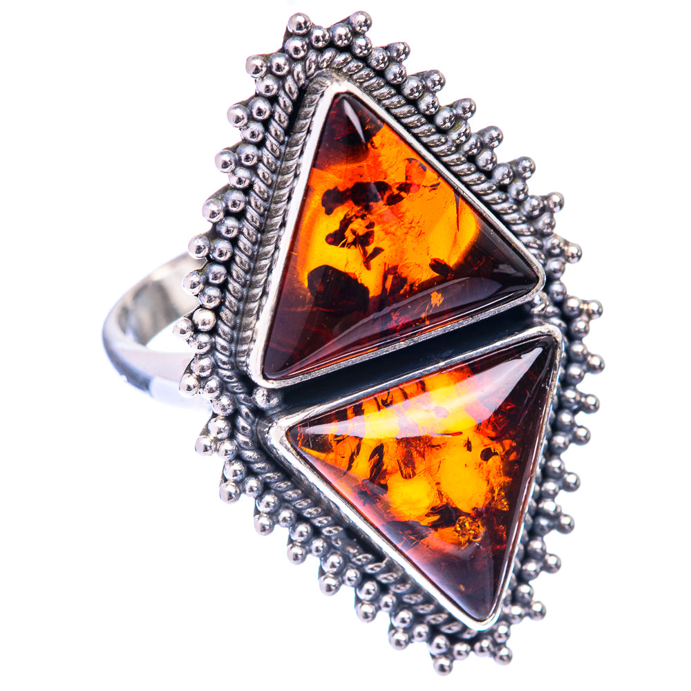 Large Baltic Amber Ring Size 9.75 (925 Sterling Silver) R141003