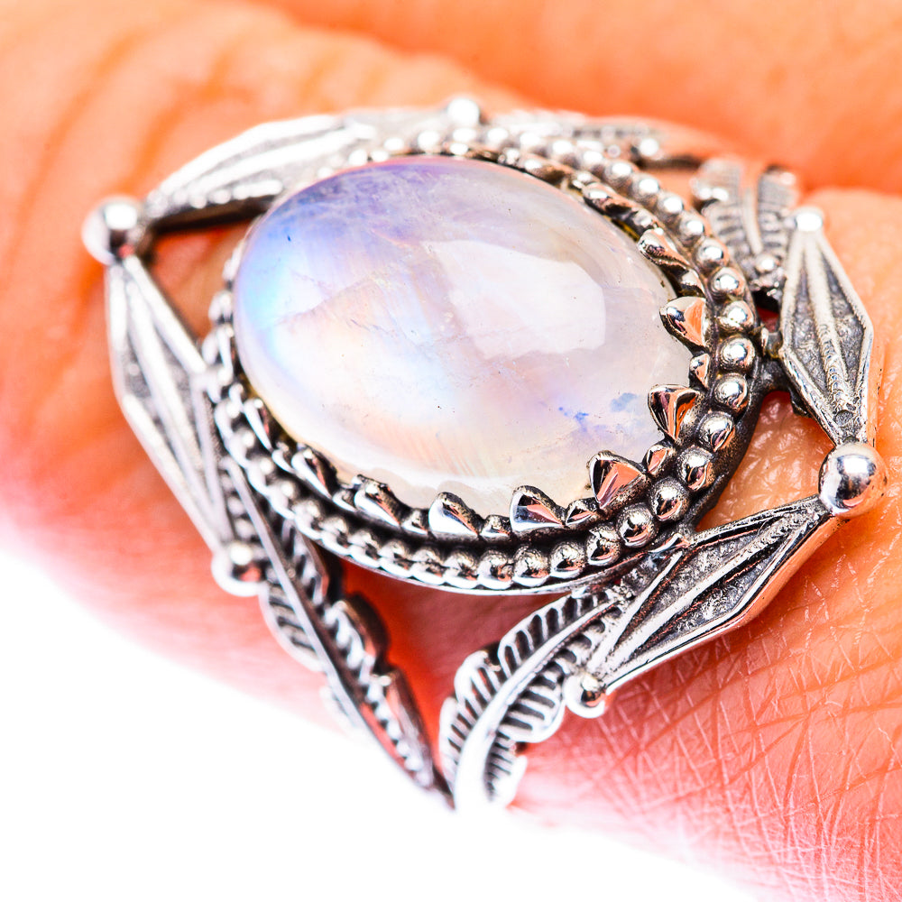 Rainbow Moonstone Ring Size 9 (925 Sterling Silver) RING140097