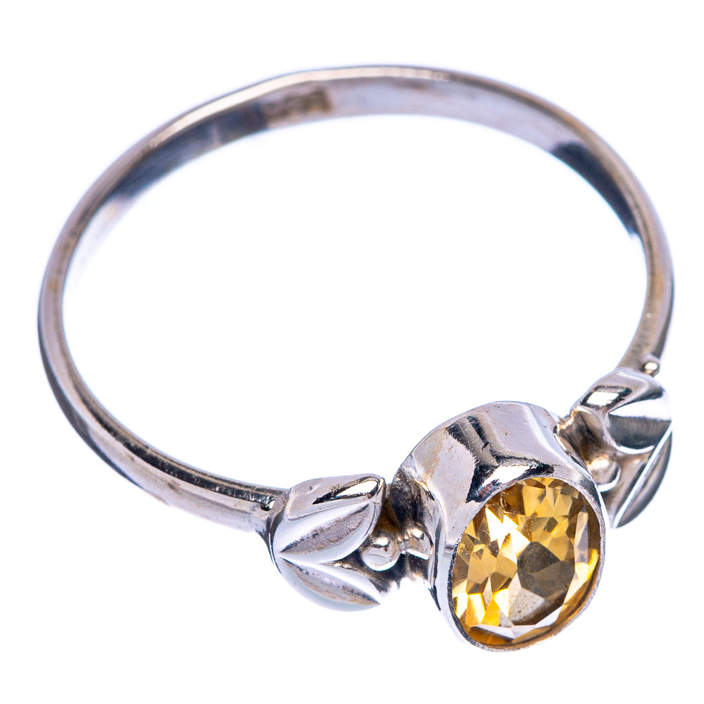 Faceted Citrine Dainty Ring Size 7 (925 Sterling Silver) R145693