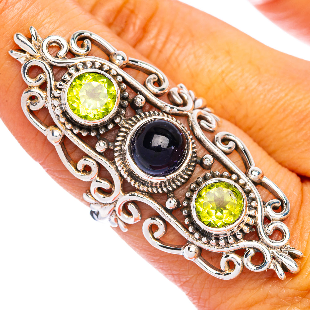 Large Tanzanite, Peridot Ring Size 7.75 (925 Sterling Silver) R144492