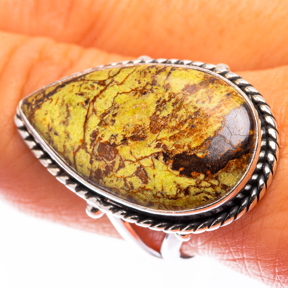 Large Gaspeite Ring Size 9.25 (925 Sterling Silver) R141229
