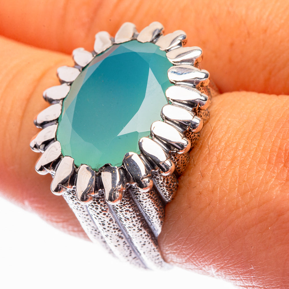 Aqua Chalcedony Ring Size 7.75 (925 Sterling Silver) R142097
