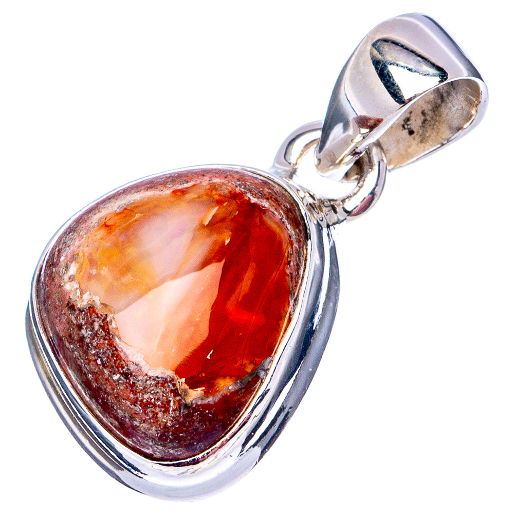 Rare Mexican Fire Opal Pendant 7/8" (.925 Sterling Silver)