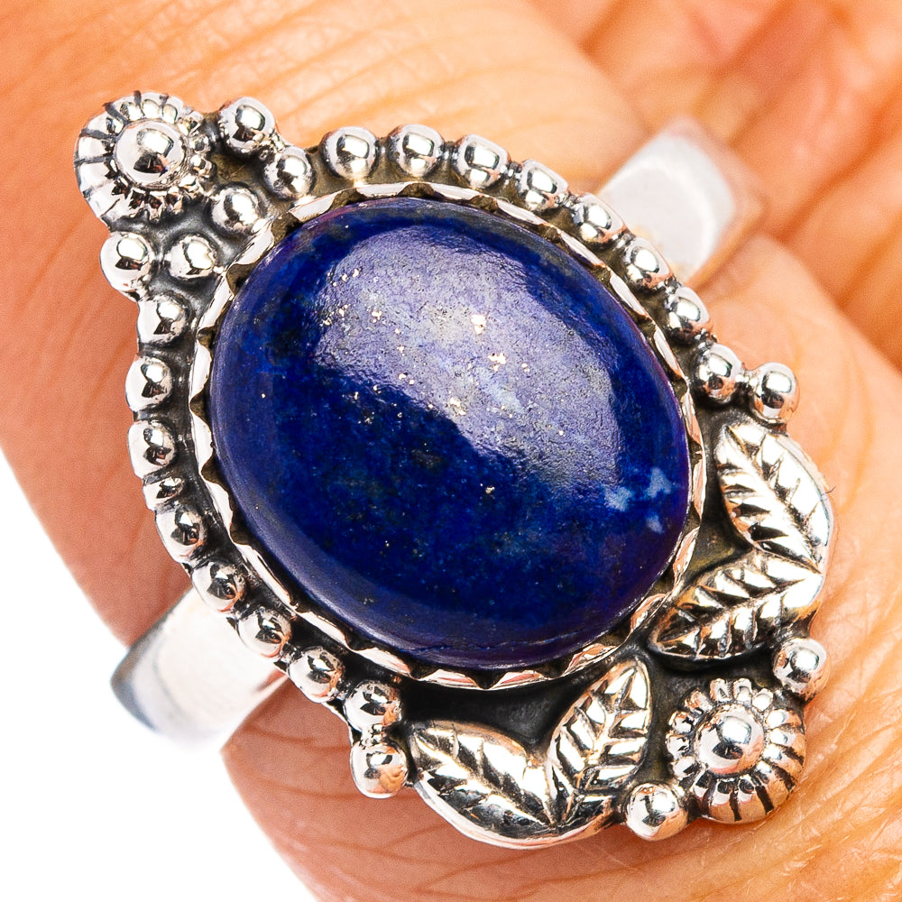 Lapis Lazuli Ring Size 7.25 (.925 Sterling Silver)