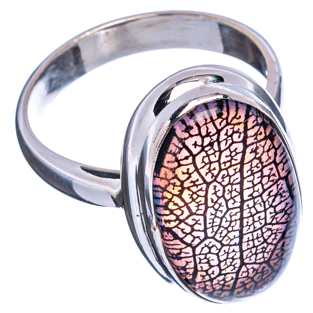 Rare Leaf Aurora Opal Ring Size 7 (.925 Sterling Silver)