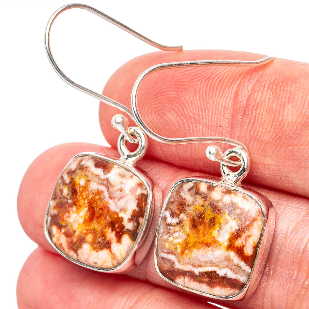 Rosetta Jasper Earrings 1 3/8" (925 Sterling Silver) E2783