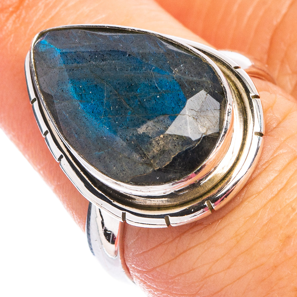 Labradorite Ring Size 7.25 (.925 Sterling Silver)