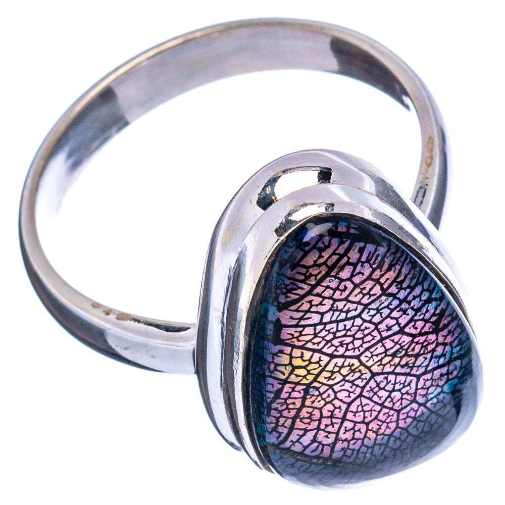 Rare Leaf Aurora Opal Ring Size 8 (.925 Sterling Silver)