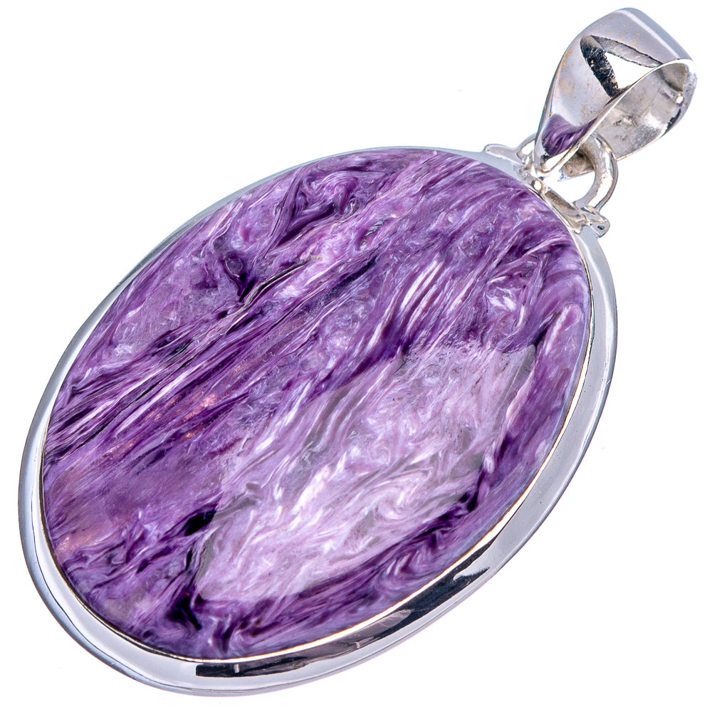 Charoite Pendant 1 5/8" (.925 Sterling Silver)