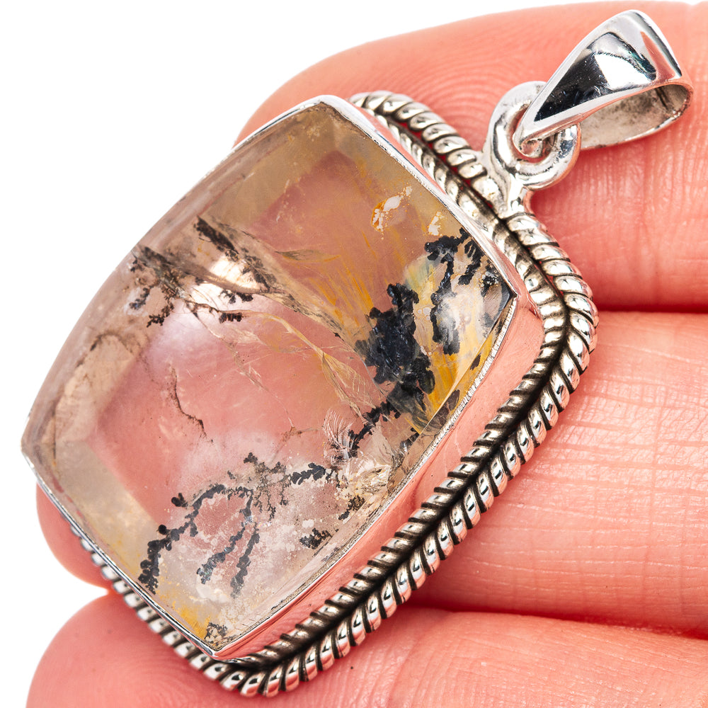 Scenic Dendritic Agate Pendant 1 5/8" (925 Sterling Silver) P41642
