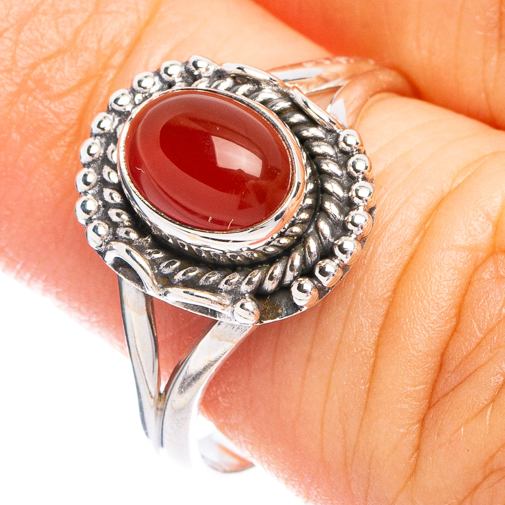 Dainty Carnelian Ring Size 7 (925 Sterling Silver) R8623