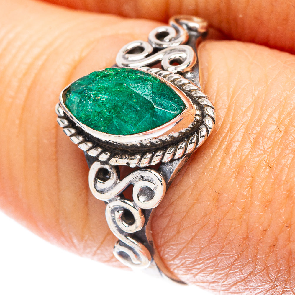 Green Sillimanite Dainty Ring Size 7.75 (925 Sterling Silver) R5779