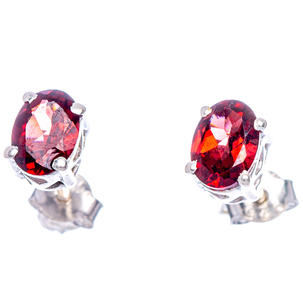 Garnet Dainty Earrings 1/4" (925 Sterling Silver) E433476