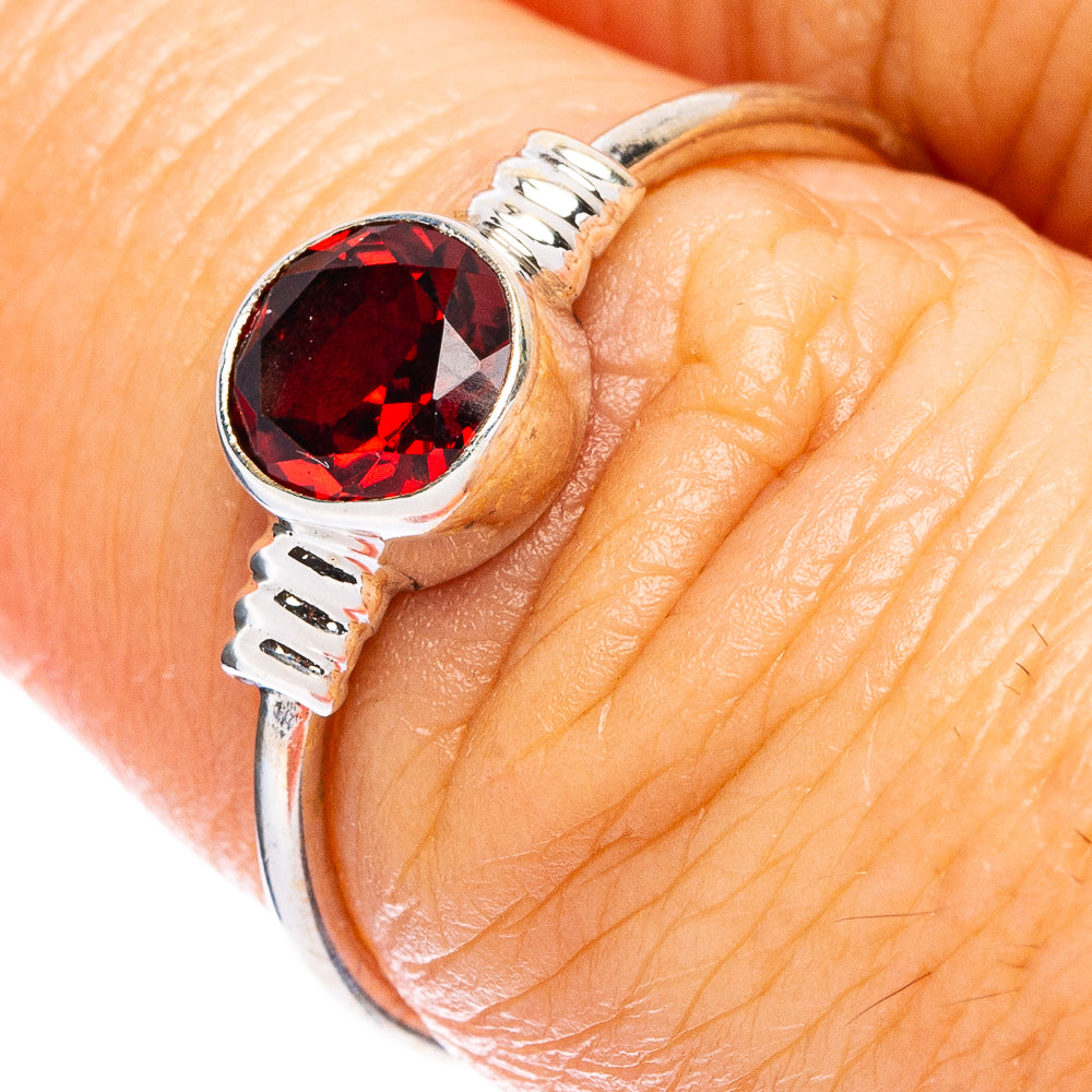 Garnet Dainty Ring Size 7 (925 Sterling Silver) R146920