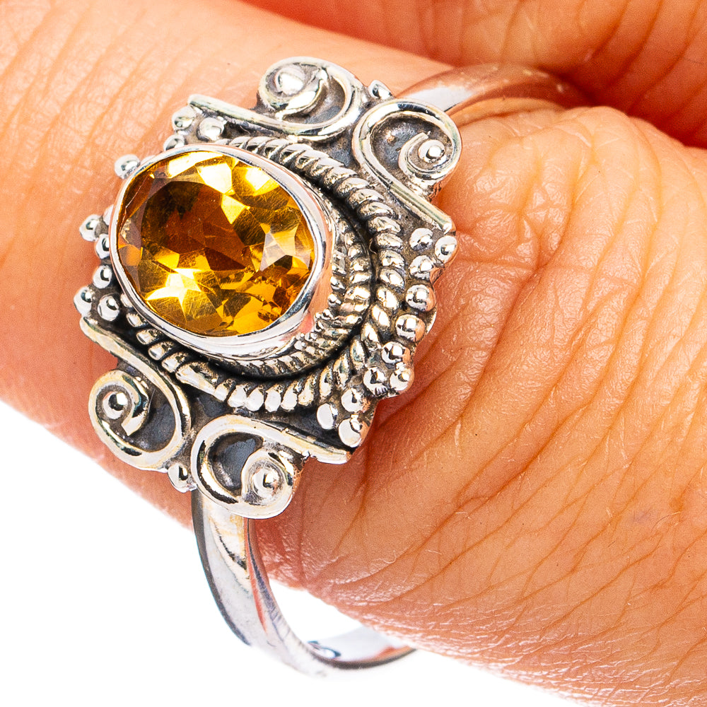 Citrine Ring Size 10 (925 Sterling Silver) R8315